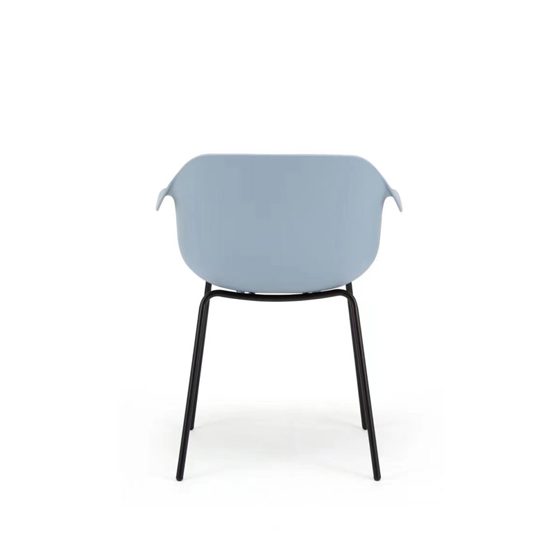 plastic armchair with metal legs