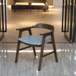 Mid-Century Modern Wooden Dining Chair with Armrest