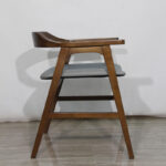 Mid-Century Modern Wooden Dining Chair with Armrest