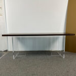 Minimalist Wooden Dining Table with Clear Acrylic Legs