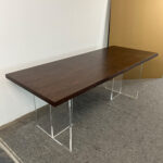 Minimalist Wooden Dining Table with Clear Acrylic Legs
