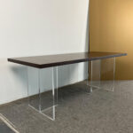 Minimalist Wooden Dining Table with Clear Acrylic Legs