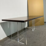 Minimalist Wooden Dining Table with Clear Acrylic Legs