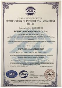 DEJELL FURNITURE - Certifications_ISO14001