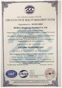 DEJELL FURNITURE - Certifications_ISO9001