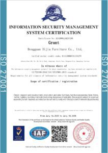 DEJELL FURNITURE - Certifications_information security