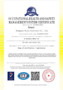 DEJELL FURNITURE - Certifications_occupational health and safety