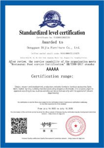 DEJELL FURNITURE - Certifications_standardized level