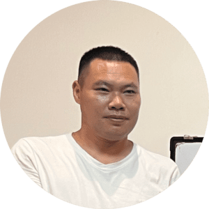 Design director Mr. Zhou at Dejell furniture studio