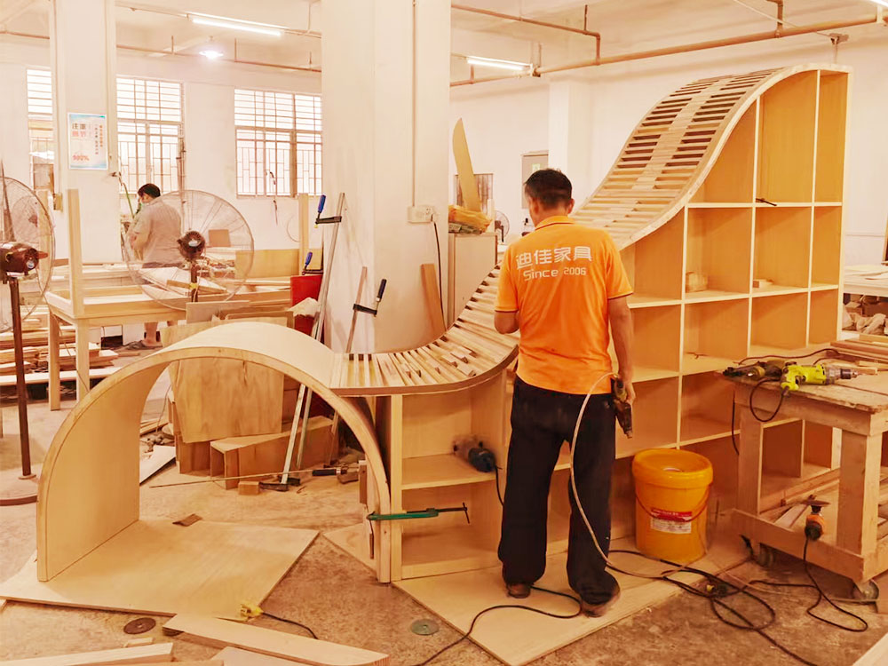 Panel furniture production workshop at Dejell factory