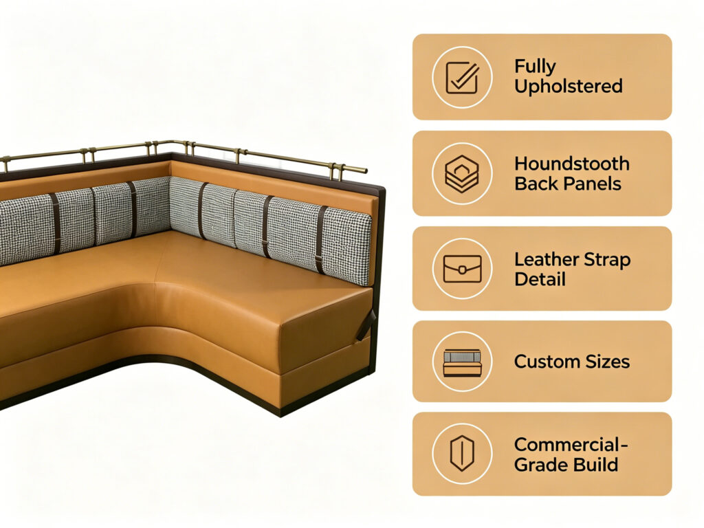 key features of upholstery booth seating