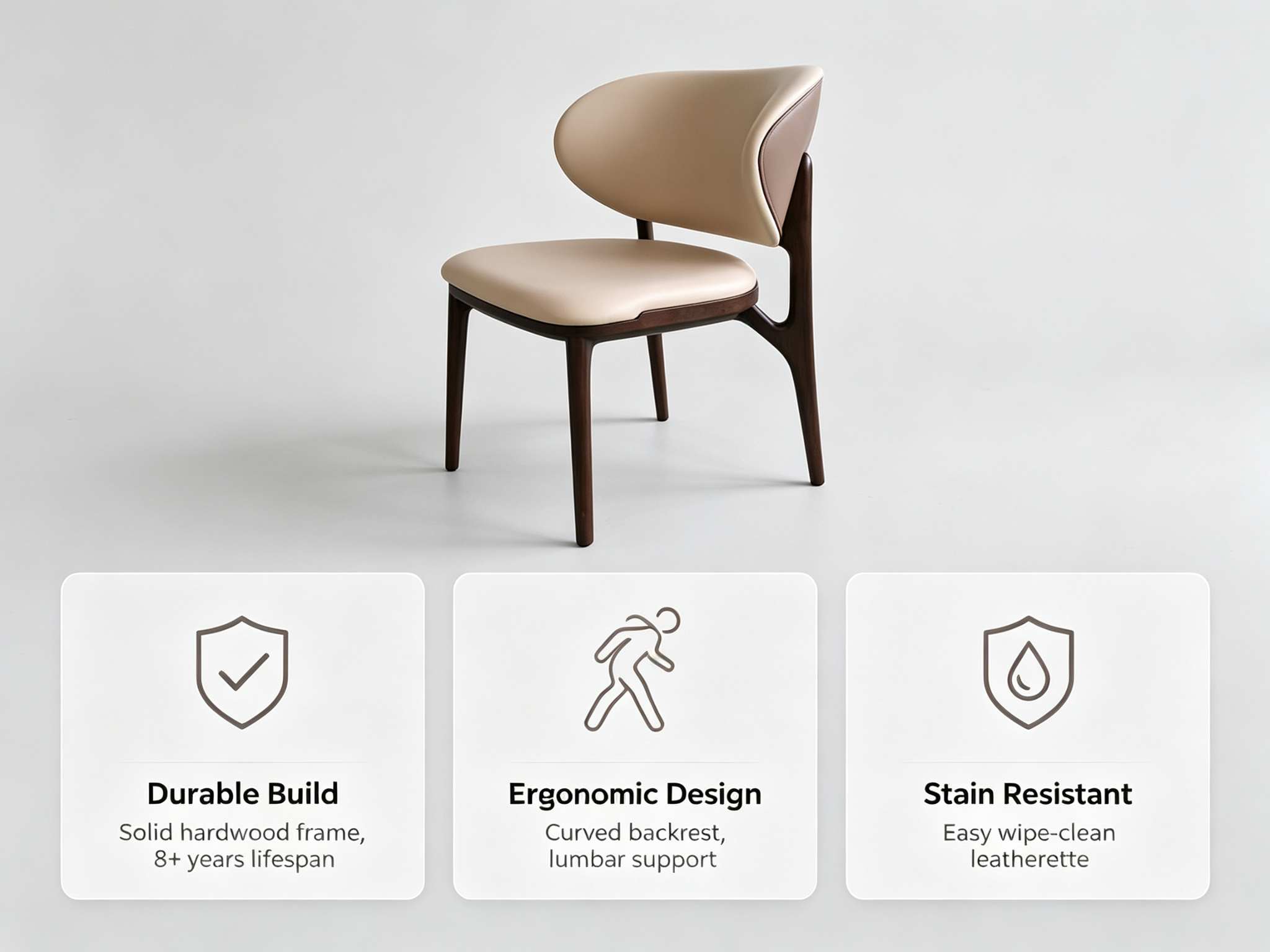 Dejell dining chair key features - durable build, ergonomic design, stain resistant
