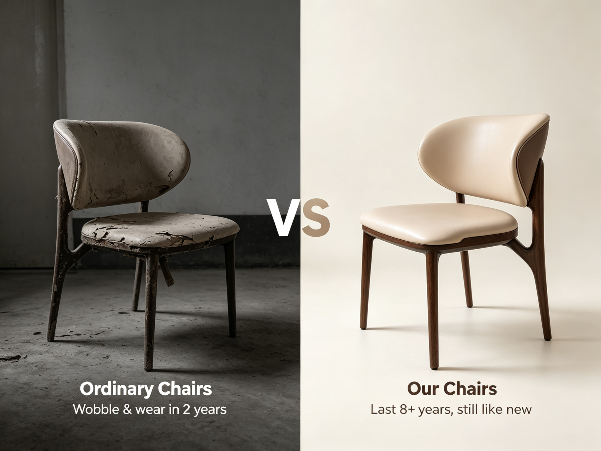 Dejell dining chair durability comparison - ordinary chairs vs our chairs