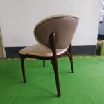 Dejell cream white dining chair side back angle view
