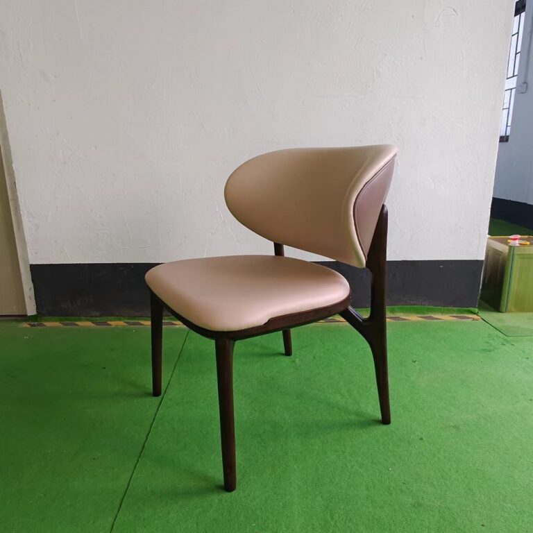 Dejell cream white dining chair right side 3/4 angle view