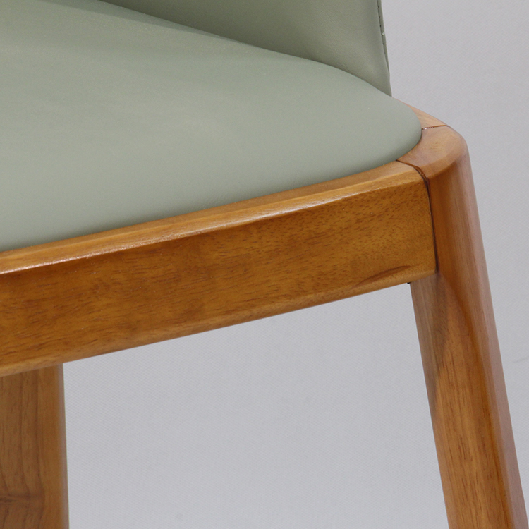 DJ-W384 green upholstered dining chair with solid wood frame by Dejell Furniture - commercial restaurant and cafe seating
