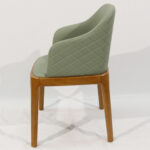 DJ-W384 green upholstered dining chair with solid wood frame by Dejell Furniture - commercial restaurant and cafe seating