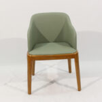 DJ-W384 green upholstered dining chair with solid wood frame by Dejell Furniture - commercial restaurant and cafe seating