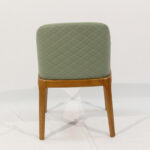 DJ-W384 green upholstered dining chair with solid wood frame by Dejell Furniture - commercial restaurant and cafe seating