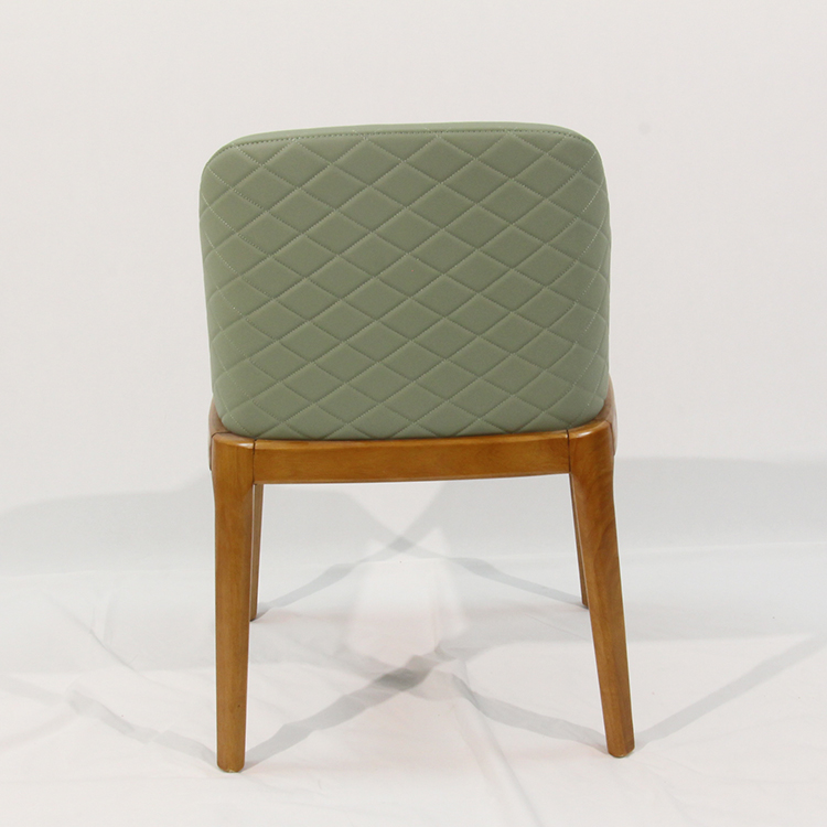DJ-W384 green upholstered dining chair with solid wood frame by Dejell Furniture - commercial restaurant and cafe seating