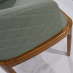 DJ-W384 green upholstered dining chair with solid wood frame by Dejell Furniture - commercial restaurant and cafe seating