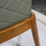 DJ-W384 green upholstered dining chair with solid wood frame by Dejell Furniture - commercial restaurant and cafe seating